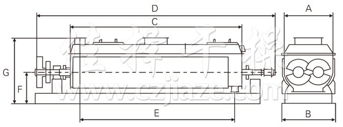 空心桨叶干燥机结构示意图